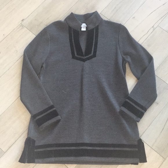 Soft surroundings women’s tunic velvet trim - Picture 2 of 5